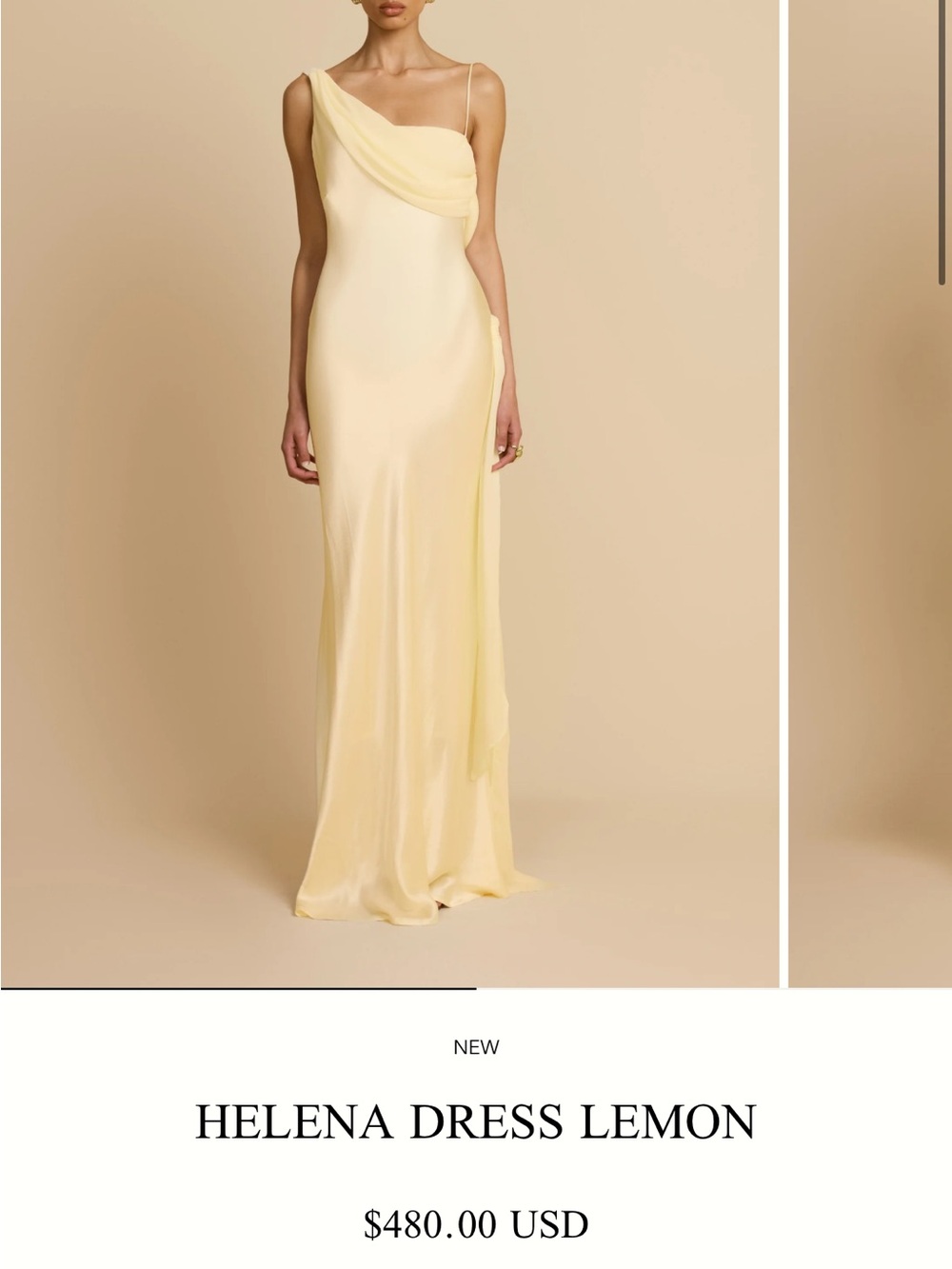 WORN ONCE: Arcina Ori Satin Maxi Dress